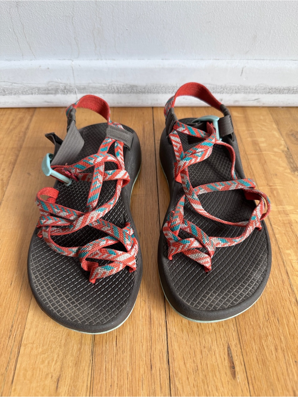 Chaco Women's Multicolor ZX Sandals - Orange/Teal - 7